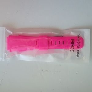 Brand new hot pink silicone 22mm watch band